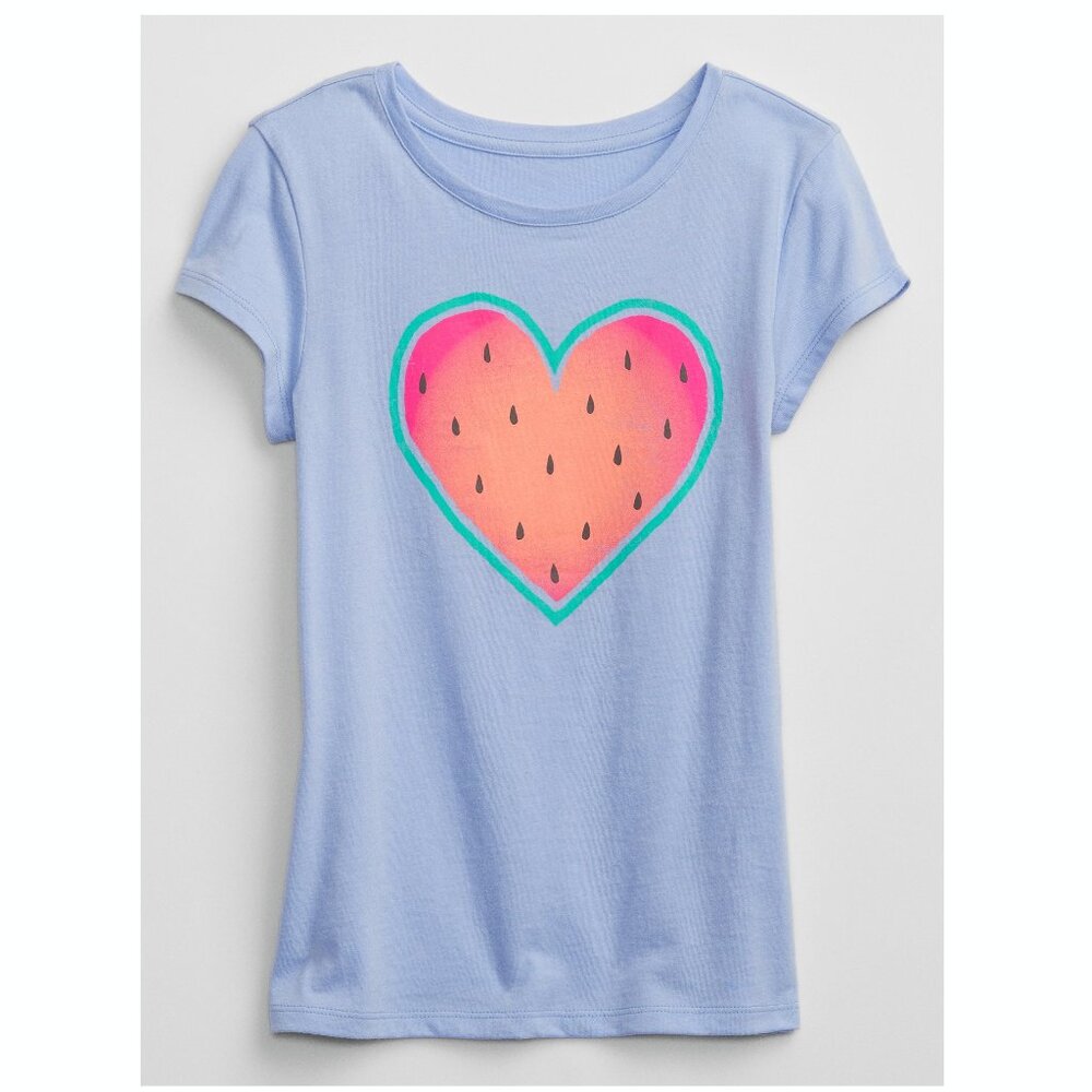 Gap Kids Girls Short Sleeve T-Shirt Watermelon Heart Graphic Tee